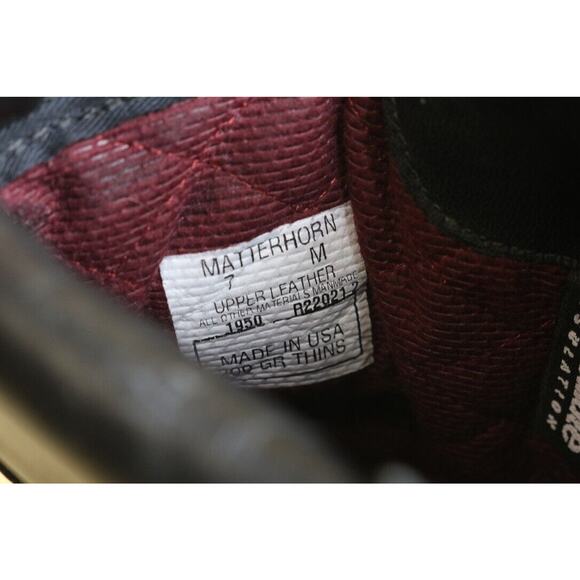 Matterhorn Boots Womens 7M Black Leather Combat Thinsulate Vibram Vintage USA - Picture 6 of 12